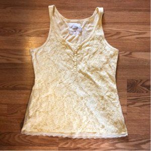 Yellow Lace Tank Top